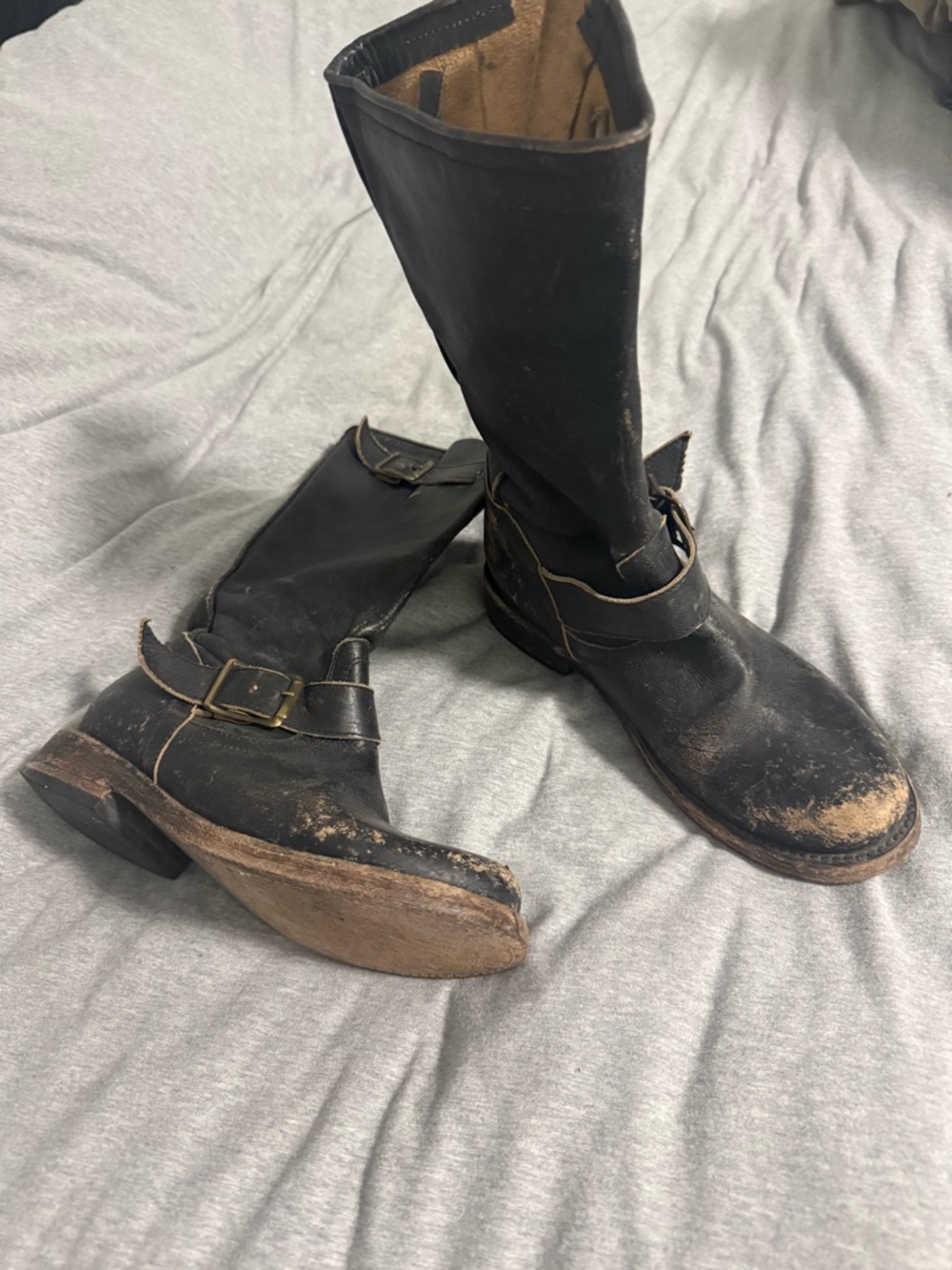 Steve Madden Black Leather Women's Western Harness Boots